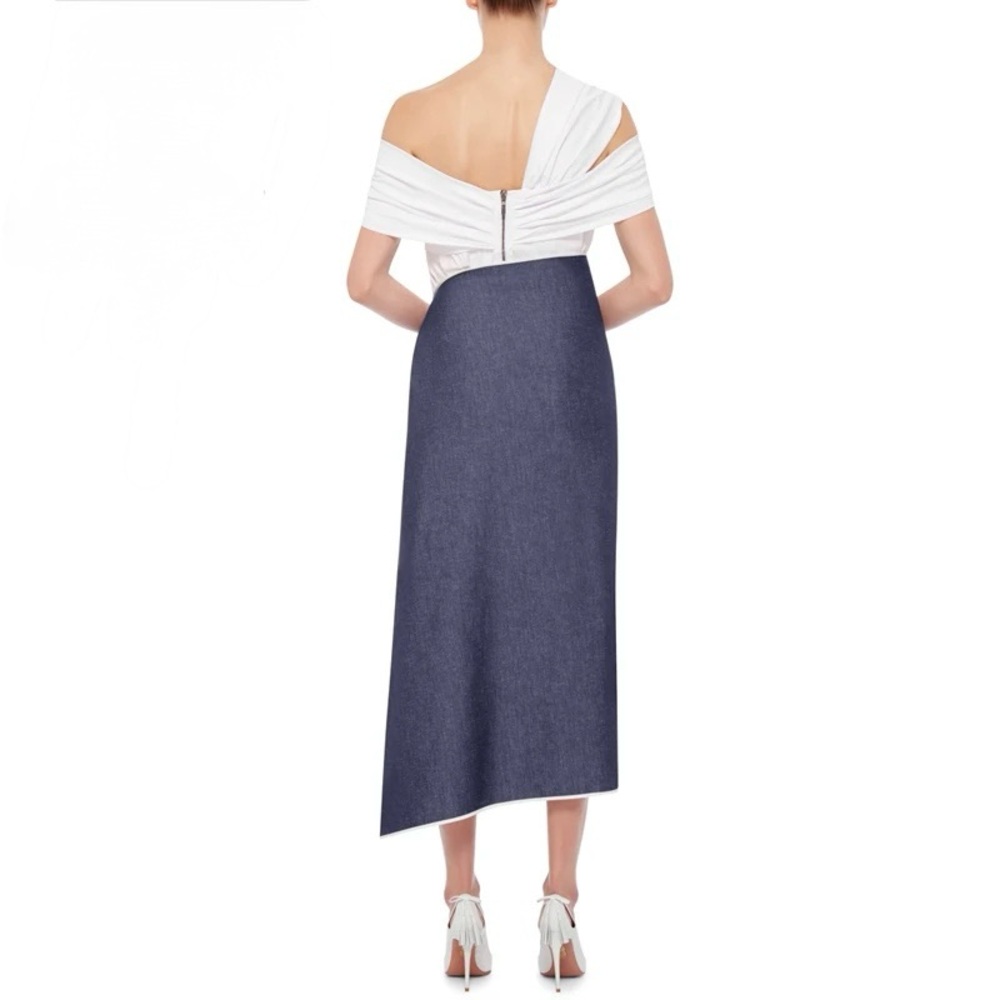 Chic Asymmetrical Gray and White Skirt - Picture 8 of 8